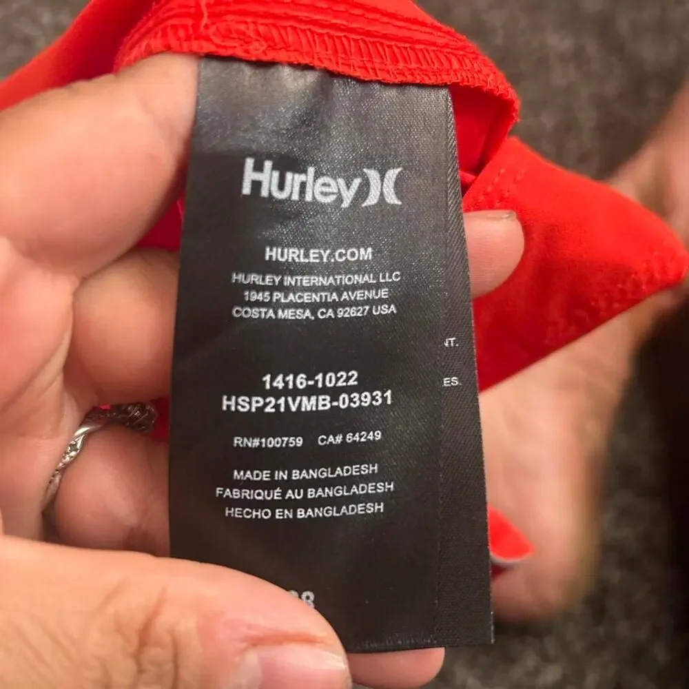 Mens red hurley board shorts